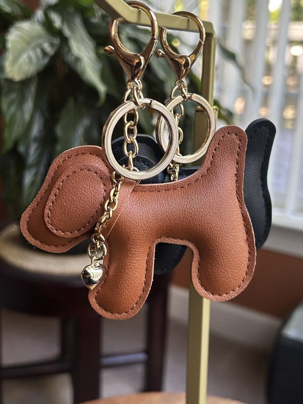 New PUPPY LOVE Bag Charm, Key Ring, British Tan